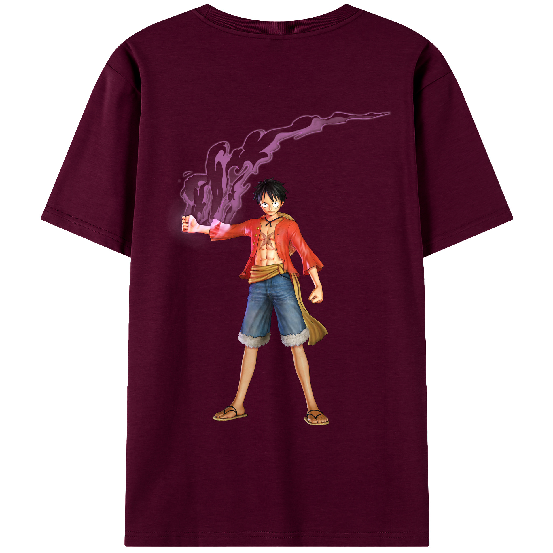 ワンピース モンキー・D・ルフィ ONE PIECE Monkey D. Luffy レディース半袖Tシャツ(バックプリント)
